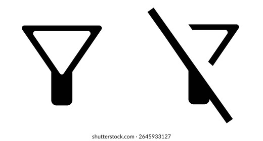 Filter Icons – Enabled and Disabled Filter Symbols in Minimal Vector Style