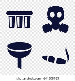 Filter icons set. set of 4 filter filled icons such as cigarette, filter