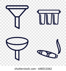 Filter icons set. set of 4 filter outline icons such as cigarette