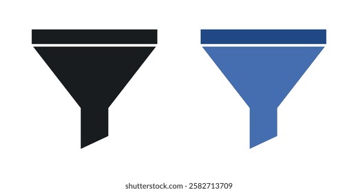 Filter icons set vectors black and colored style