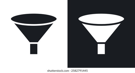 Filter icons set vectors black and colored style