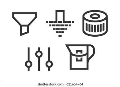 filter icons vector set. filtration web illustrations