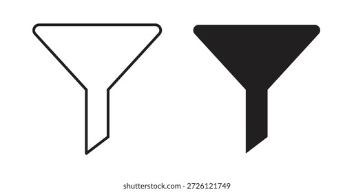 Símbolo de Vector de iconos de Filtrar con trazo editable y versiones planas