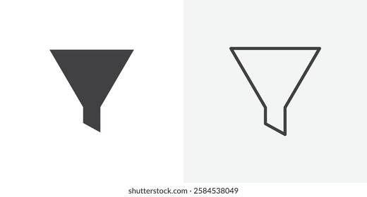 Filter icons vectors illustrations in black fill and liner versions