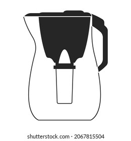 Filter jug vector icon.Black vector icon isolated on white background filter jug.