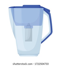 Filterkrug Vektorsymbol.Cartoon Vektorsymbol einzeln auf weißem Hintergrund Filterkrug.