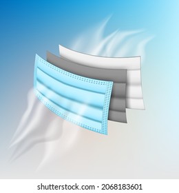 Filterschicht der medizinischen Maske mit Schutzschicht und Luftzufluss