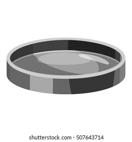 Filter lens icon. Gray monochrome illustration of filter lens vector icon for web