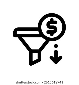 filter line icon. Clean and minimalist vector icon for websites, mobile apps, presentations, and logos. Fully scalable and customizable for any project.