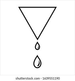 Filter line icon. Filtration process for liquid with falling drops. Vector Illustration