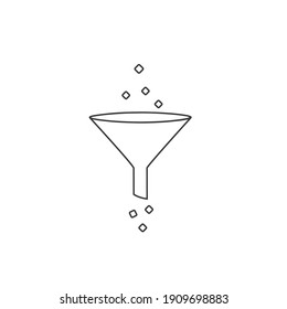 Icono de línea de filtro en fondo blanco. Vector