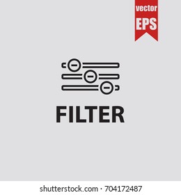 Filter line icon in trendy isolated on grey background.Vector illustration.
