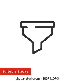 Filter line icon for web template and app. Editable stroke vector illustration design on white background. EPS 10