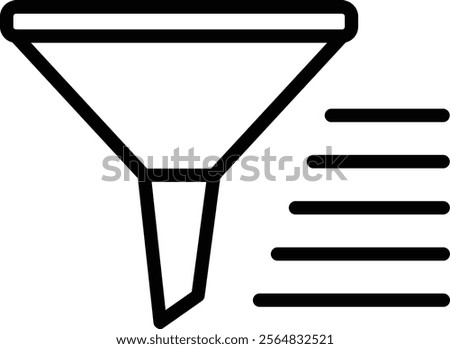 Filter List Vector Line Icon Design