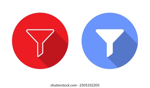 Filter menu icon with long shadow