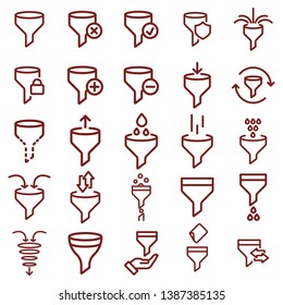 filter - minimal thin line web icon set. simple vector illustration. concept for infographic website or app.