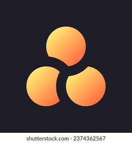 Filter orange solid gradient ui icon for dark theme. Overlay effect for video editing. Change footage. Filled pixel perfect symbol on black space. Modern glyph pictogram for web. Isolated vector image