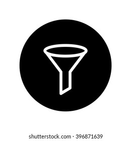 Filter outline icon in circle . Vector illustration
