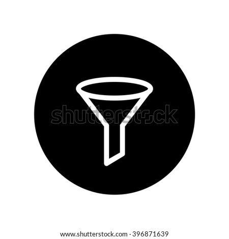 Filter outline icon in circle . Vector illustration