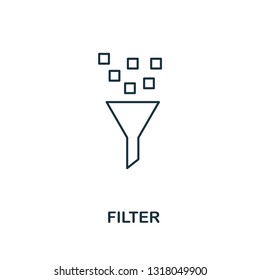 Filter outline icon. Thin line style from big data icons collection. Pixel perfect simple element filter icon for web design, apps, software, print usage