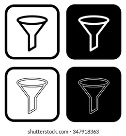 Filter outline icon . Vector illustration