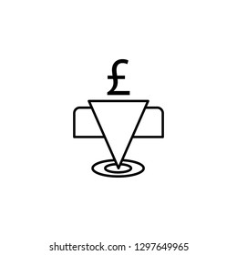 filter, pound icon. Element of finance illustration. Signs and symbols icon can be used for web, logo, mobile app, UI, UX on white background