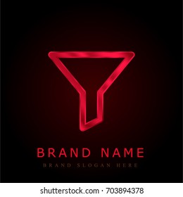 Filter red chromium metallic logo