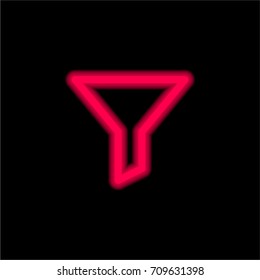 Filter red glowing neon ui ux icon. Glowing sign logo vector