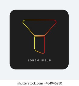 Filter Red & Orange gradient attractive line thin icon / logo design