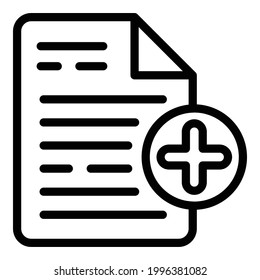 Filtrar búsqueda añadir icono de archivo. Búsqueda de filtro de esquema añadir icono de vector de archivo para diseño web aislado en fondo blanco