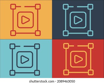 Filter Search Video Logo Template, Simple Flat Icon of search,filter,video