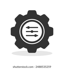 Filtrar de configuración de Ilustración vectorial aislada de icono de rueda dentada sobre fondo blanco.