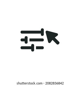 filter setting with cursor icon