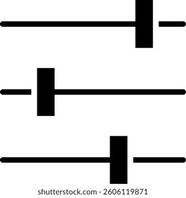 Filter setting icon. Filter control setting vector isolated on transparent background. Digital Management symbol, Equalizer control icon sign. Editable stroke, Vector illustration.