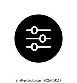 Filter setting vector glyph icon . Filled circular