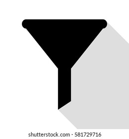 Filter simple sign. Black icon with flat style shadow path.