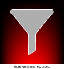 Filter simple sign. Postage stam or old photo style on red-black gradient background.