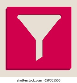 Filter simple sign. Vector. Grayscale version of Popart-style icon.