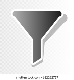 Filter simple sign. Vector. New year blackish icon on transparent background with transition.