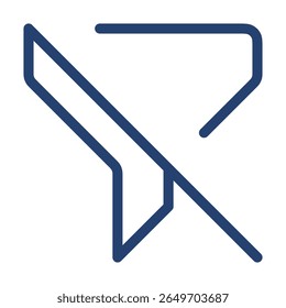 Filtrar slash icono plana ilustración esquema logo