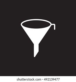 Filter symbol. Funnel icon vector, solid flat sign, pictogram isolated on black, logo illustration