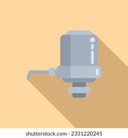 Filter system icon flat vector. Water treatment. Liquid container