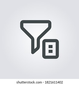 filtro de texto Icono. símbolo de texto de filtro aislado en fondo degradado. Ilustración vectorial