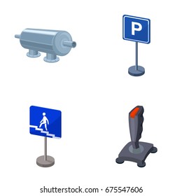 Filter, traffic sign and other web icon in cartoon style. game joystick icons in set collection.