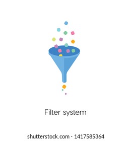 Filter vector icon. Filtering symbol. Linear style sign for mobile concept and web design. Funnel system symbol logo illustration. vector graphics - Vector.
