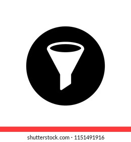 Filter vector icon, funnel symbol. Simple, flat design for web or mobile app
