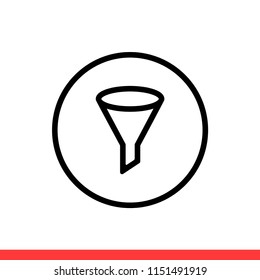 Filter vector icon, funnel symbol. Simple, flat design for web or mobile app