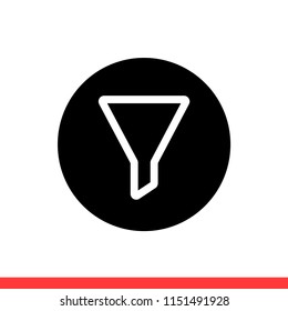 Filter vector icon, funnel symbol. Simple, flat design for web or mobile app