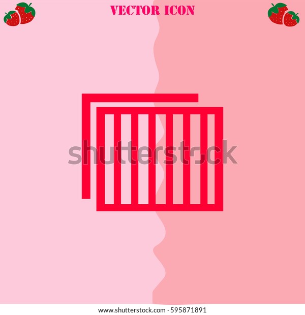 Filter vector  icon.\
Strawberry Background.