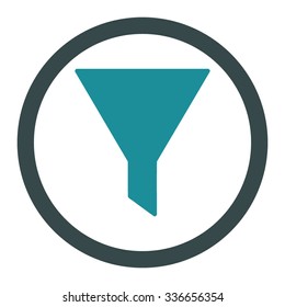 Filter vector icon. Style is bicolor flat rounded symbol, soft blue colors, rounded angles, white background.